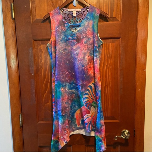 Leoma Lovegrove Blue and Purple Asymmetrical High-Low Sleeveless Midi Dress S - Picture 1 of 10